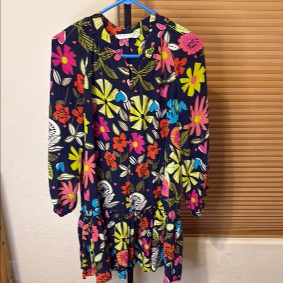 Trina Turk Multicolor Floral Long Sleeve Dress - Picture 1 of 5